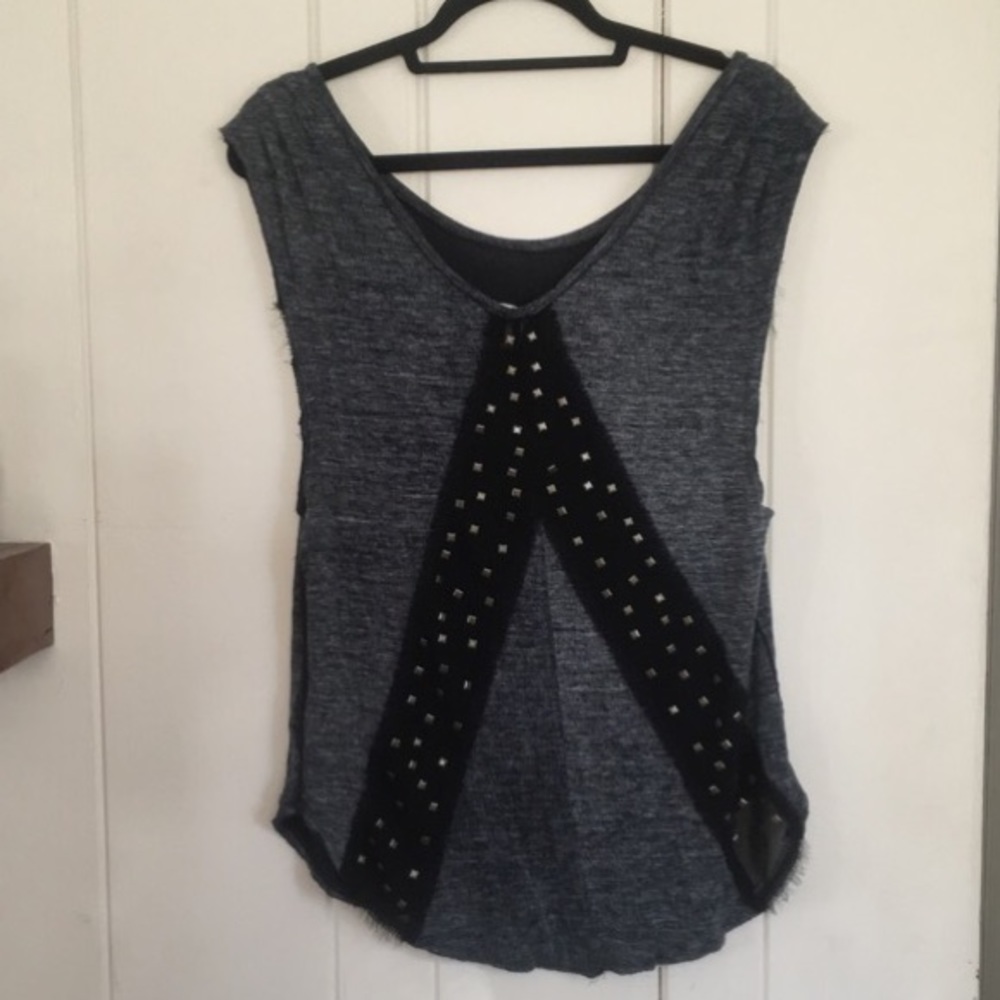 Free People We The Free studded charcoal top